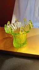 Vintage Sowerby Green Glass “Lily” Posy Vase