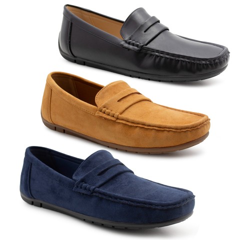 Men faux suede leather - suede, penny