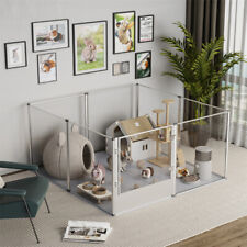 XXL Large Portable Pet Playpen Clear Dog Cage Birth Fence Waterproof Floor Mat