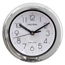 7"  Quartz Clock Round Silver Silent Sweep Table Desk Wall Mounted Home Office