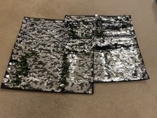 Pair Of Sequin Cushion Covers Silver 40x40cm