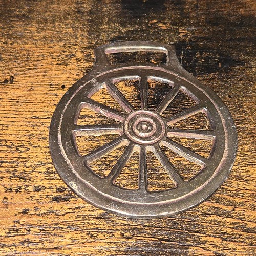 Vintage cart wheel horse brass - vintage,