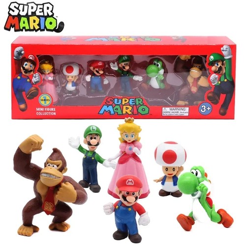 6pcs super mario bros - 6pcs, pvc