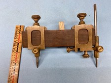 Superb Brass Trammel Points with Fine Adjustment & Early Rope Knurling