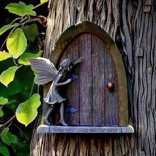 Magic Fairy Door Frame Garden Wall Hanging Succulent Flowers Fairy House Decor