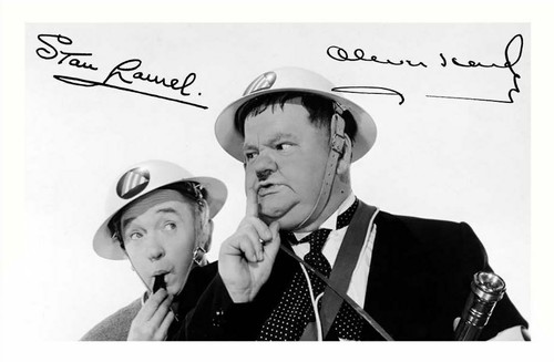 Laurel hardy autograph - laurel,