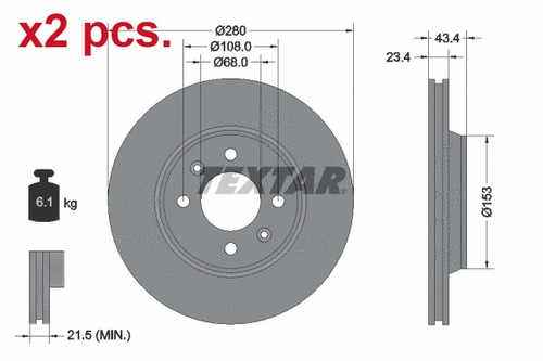 Pcs front brake disc rotos - x2,