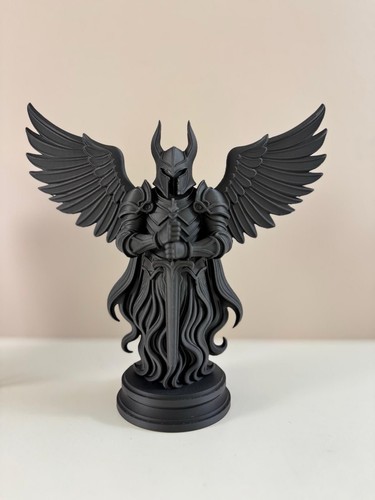 Dark winged knight statue - winged,