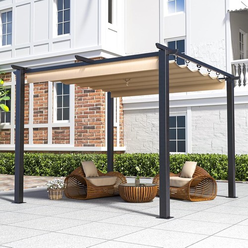 Outdoor retractable pergola - retractable,