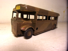 TRIANG MINIC TOYS= "Neverwaz" 52M Army Transport S/D Bus-camouflage livery-good