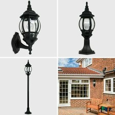 Outdoor LED IP44 Lantern Patio Light Set Wall Fitting Rain Proof Standing Post