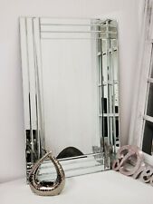 Large Wall mirror Bevelled Triple Edge mirror Strips frameless elegant two size