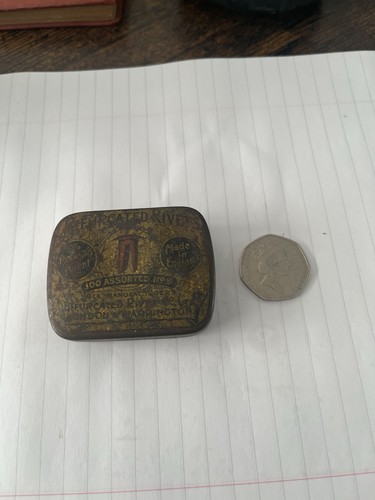 Bifurcated rivets vintage tin - rivets,