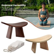 Bamboo Meditation Stool Bench for Meditating Yoga Practice Angled Ergonomic Seat