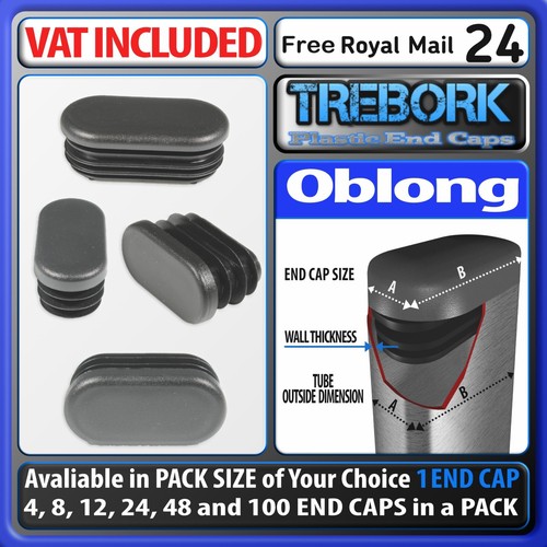 Oblong oval plastic end caps - end,