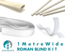 **ROMAN BLIND KIT 1 METRE* - 4 x 1m rods, 4 x  tape, hook & loop, 1m bottom bar 