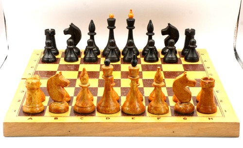 Vintage soviet wooden chess - wooden,