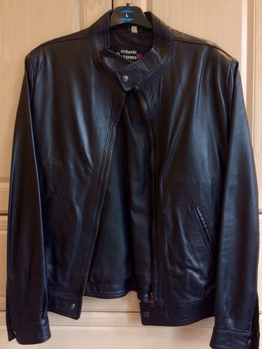 Men large leather jacket - men’s,