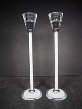 Pair of 29.5cm Tall Crystal