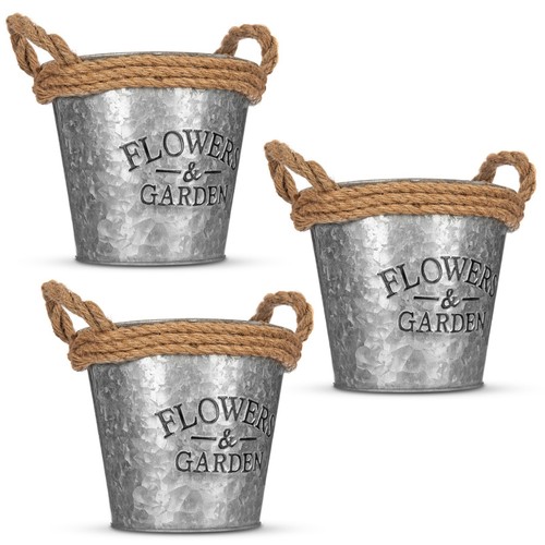 Livivo round zinc plant pot - livivo,