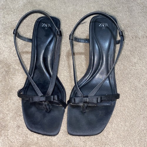 Womens zara black bow heels - black,