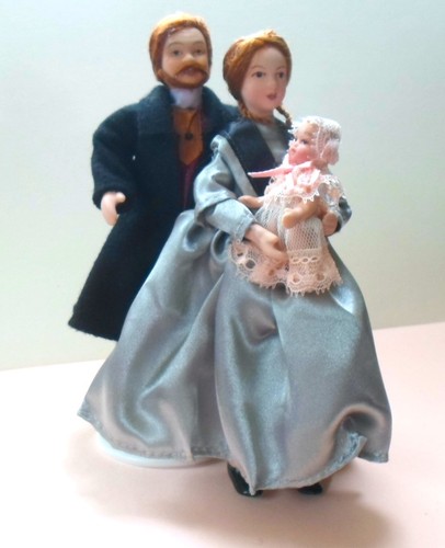 Dolls house victorian family - house,
