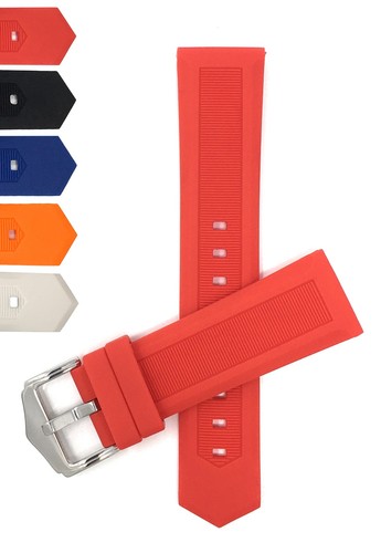 22mm ribbed silicone watch - silicone,