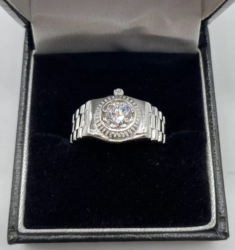 9ct white gold mens ring - 9ct,