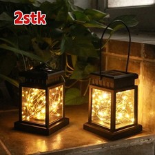 2Pcs Solar LED Lantern Garden Decoration Lamp for Outdoor Garden Waterproof