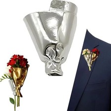 DIY Artful Flower Vase Brooch,  Wearable Flower Bouquet Brooch Holder Clip Gifts