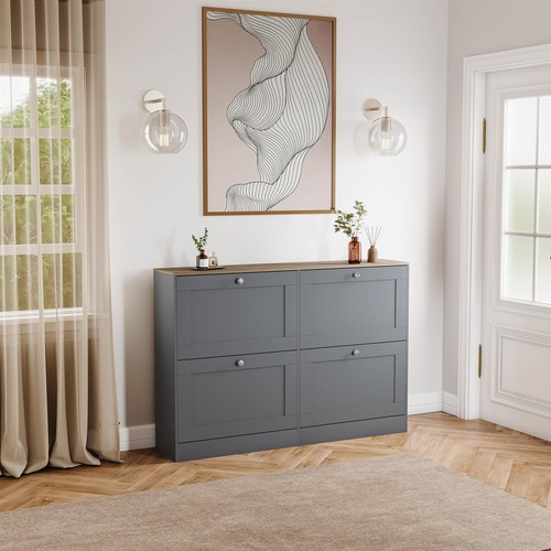 Shoe cabinet tiered drawer - cabinet,