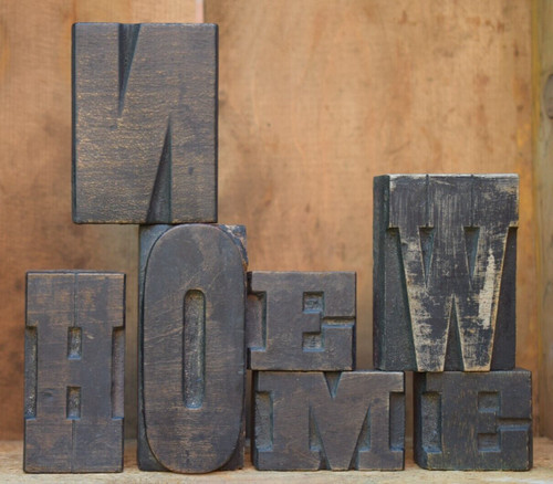 Antique wooden printing letter - printing,