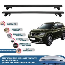 Roof Rack Cross Bars for Nissan X-Trail 2014-2020 2 Pcs Black