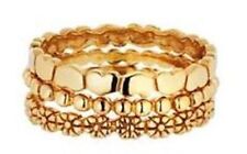 Stacker Rings Set of 3 Gold Plated 925 Sterling Silver Sizes LNQ