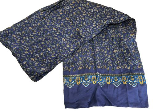 Navy classic paisley 100 silk - classic,