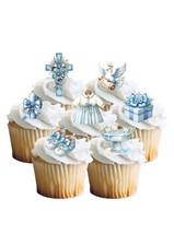 Cake Toppers Baby Boy Christening 27 Stand Up Edible Wafer Paper Decorations