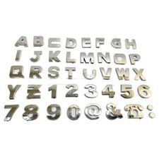 Chrome 3D Self-adhesive Letter number car badge emblem sticker for Home & Auto
