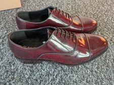 Samuel Windsor Mens Patent Leather oxblood Shoes UK Size 9.5 Brand New
