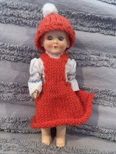 Vintage Rosebud Doll Hand Made Clothes Height 16cm Eyes Open Close Arms Move