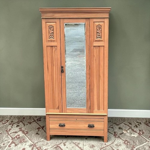 Edwardian walnut mirror door - edwardian,