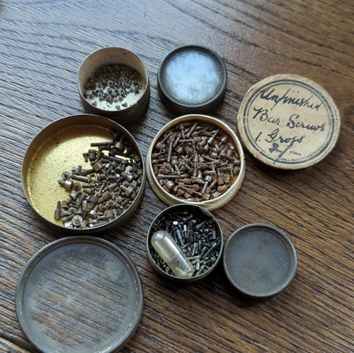 Pocket watch screws parts lot - watch,
