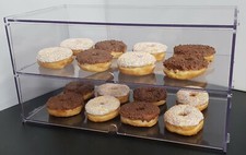 Food Safe Bakery Display Case Stand Cabinet Cakes Pastries - Two Tiers