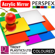 Coloured Acrylic Mirror Sheet – 3mm Perspex Plastic Safety Panels Cut to Size
