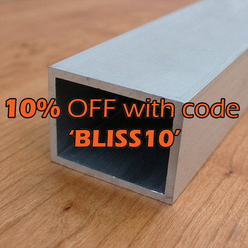 50x40mm aluminium box section - aluminium,