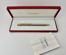 Vintage Cartier Stylo Bille Must II Brushed Gold Plated Ballpoint Pen - MINT