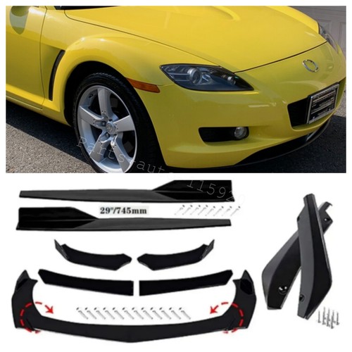 Black front bumper lip spoiler - black,