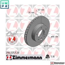 2x BRAKE DISC 290.2257.20 FOR