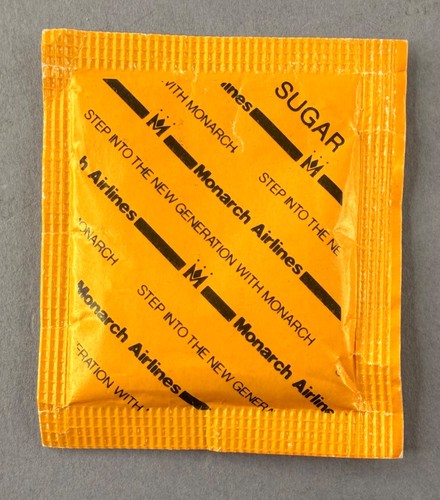 Monarch airlines sugar packet - sugar,
