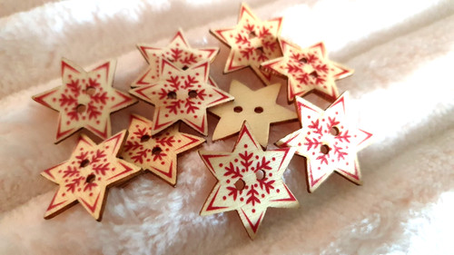 Wooden red christmas - red,