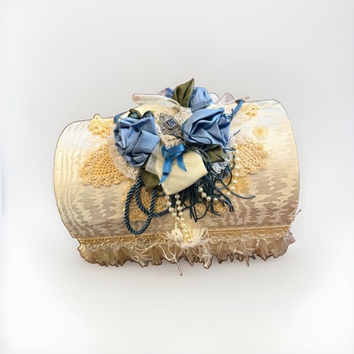 Vintage ivory blue - vintage, fabric
